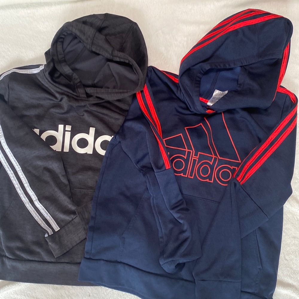 2 adidas hoodies sweater , pre owned , one missing tag